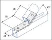 Picture of P1074 45° Obtuse 4 Hole Angle Bracket 2 Hole/2 Hole Unistrut 932117