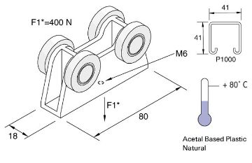 Show details for P2750/1 Nylon Roller Assembly (4 Wheel) Unistrut 932137 Picture of P2750/1 Nylon Roller Assembly (4 Wheel) Unistrut 932137