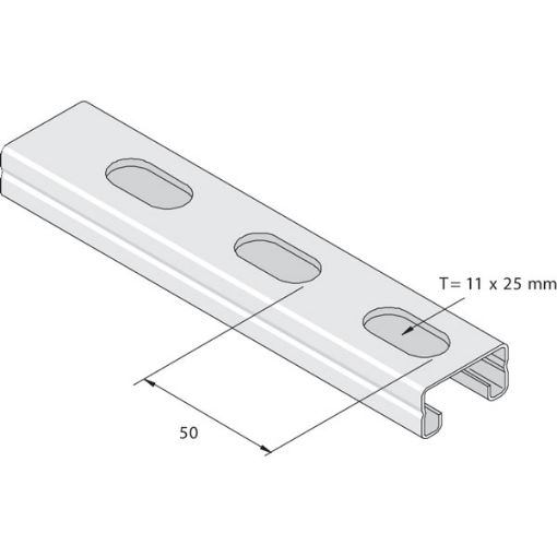 Picture of Slotted 41mm x 21mm x 3m Strut Pre Galv ** 1.5mm Thickness ** to BS6946 1988 304023