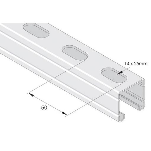 Picture of Slotted 41mm x 41mm x 3m Strut Pre Galv ** 1.5mm Thickness ** to BS6946 1988 304025