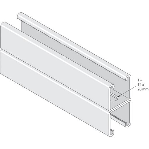 Picture of Slotted 41mm x 41mm x 3m Back to Back Channel 2.5mm Pre Galv 932100