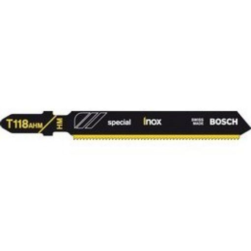 Picture of T118AHM Pack of 3 Bosch Inox Jigsaw Blades 1.5-3mm ST/ST Sheet 2 608 630 663 935613