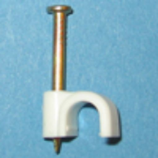 Picture of 4.00mm White Round Cable Clips 075-161-120 301175