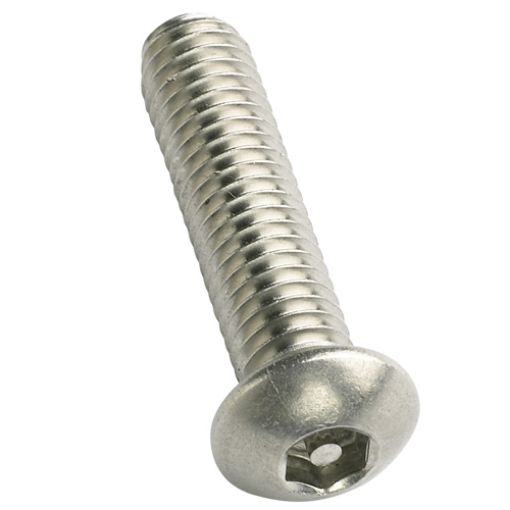 Picture of M5 x 20mm Button Head Pin Hex Security Machine Screw A2 Stainless Steel 272376