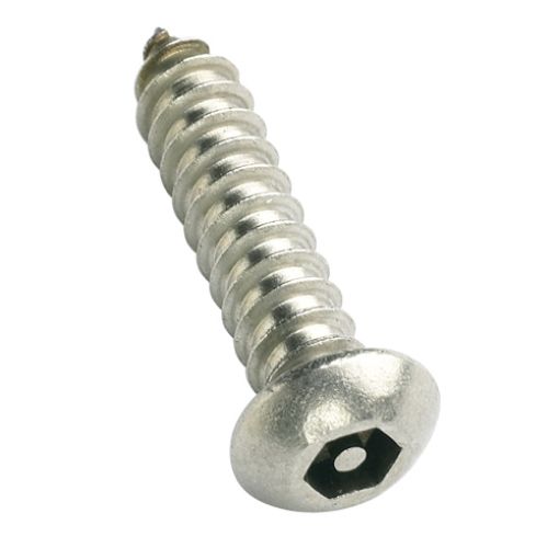 Picture of 8 x 1.1/2 Button Head Pin Hex Self Tapping Security Screw A2 Stainless Steel 272326