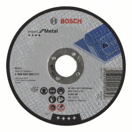 Picture of 180 x 3.0 x 22.2mm (7") A 30 S BF Flat Metal Cutting Disc Bosch 2608600321 502104