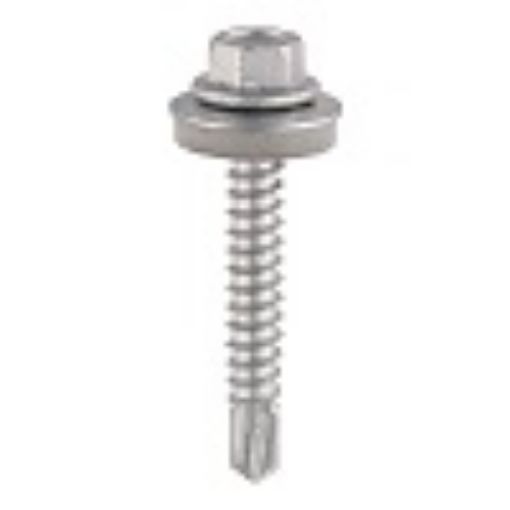 Picture of 5.5 x  38mm Hex HD Self Drill Screw c/w 16mm OD Washer Ruspert Plated L38W16B 235120