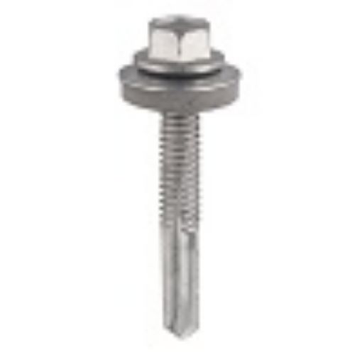 Picture of 5.5 x  38mm Hex HD Self Drill Screw c/w 16mm OD Washer Ruspert Plated H38W16B 235111