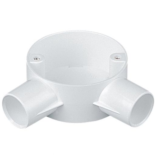 Picture of M20 White PVC Angle Two Way Circular Box 337205