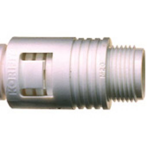 Picture of M20 Type KFA Male Straight Adaptor White Korifit PVC KF20/M20/A/W 337733