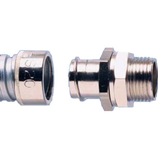 Picture of M20 Type B Male Swivel Adaptor Brass Nickel Plated S20/M20/B 933400