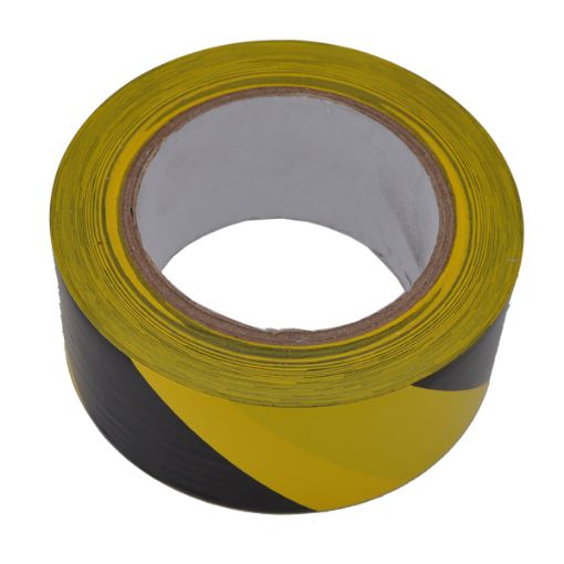 Picture of Black & Yellow Warning Tape Self Adhesive 50mm x 33M 333932