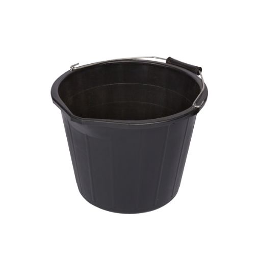 Picture of 14 Litre (3 Gallon) Black Plastic General Purpose Bucket 429202