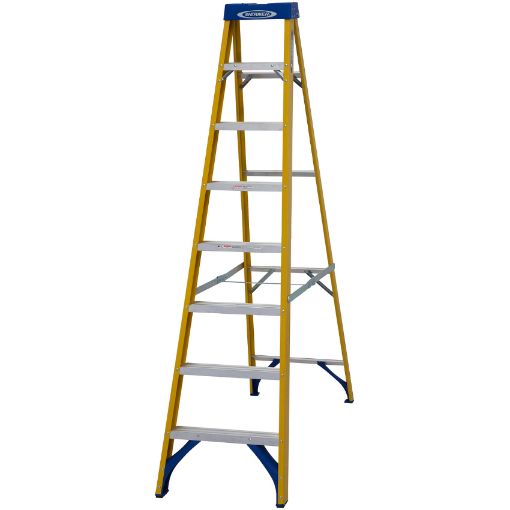 Picture of 8 Tread GRP Fibreglass Swingback Step Ladder c/w Aluminium Treads EN131 414155