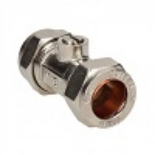 Picture of 15mm Comp Ended In-Line Ball Valve Chrome Plate 307981