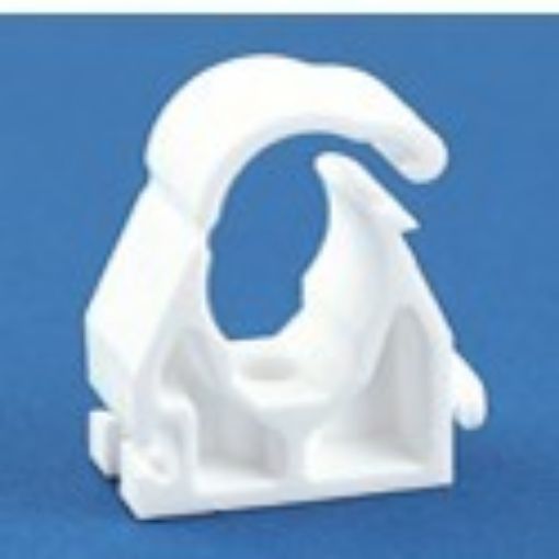 Picture of 15mm White Single Hinged Clip Polypropylene (9-15W) 933278