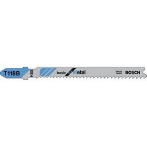 Picture of (Pack of 5) - T118B HSS Metal Jigsaw Blades 2.5-6mm Fine Cut 507007