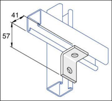 Show details for P1068SS SS 90° 2 Hole (41mm x 57mm) Angle Bracket 1 Hole/1 Hole Unistrut 304814 Picture of P1068SS SS 90° 2 Hole (41mm x 57mm) Angle Bracket 1 Hole/1 Hole Unistrut 304814