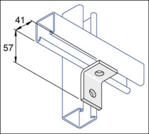 Picture of P1068SS SS 90° 2 Hole (41mm x 57mm) Angle Bracket 1 Hole/1 Hole Unistrut 304814