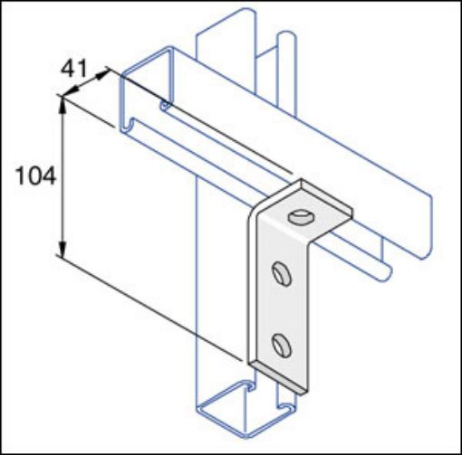 Picture of P1326SS SS 90° 3 Hole (41mm x 104mm) Angle Bracket 1 Hole/2 Hole Unistrut 304816