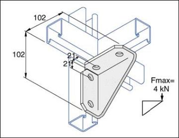 Show details for P2484SS Stainless Steel 90° Welded Angle Bracket Unistrut 304825 Picture of P2484SS Stainless Steel 90° Welded Angle Bracket Unistrut 304825