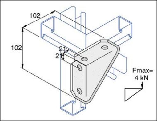 Picture of P2484SS Stainless Steel 90° Welded Angle Bracket Unistrut 304825