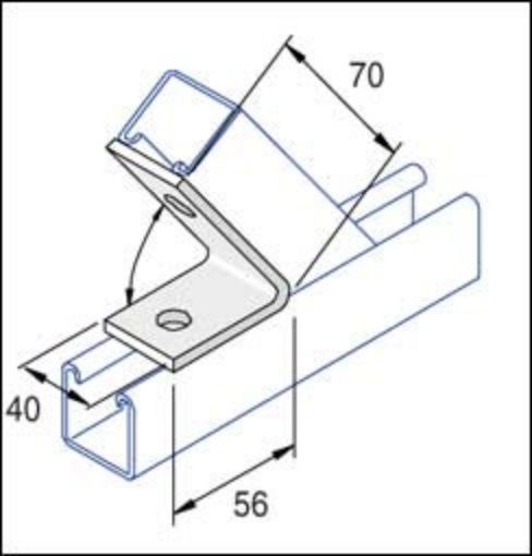 Picture of P1186SS Stainless Steel 45° Acute 2 Hole Angle Bracket 1 Hole/1 Hole 304828