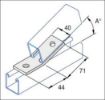 Picture of P2101 30° Obtuse 2 Hole Angle Bracket 1 Hole/1 Hole Unistrut 932105