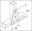 Picture of P1358 4 Hole Flat Tee Delta Plate H.D.G. Unistrut 932118