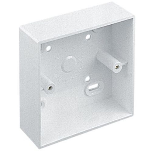 Picture of 1 Gang 32mm Deep White PVC Surface Box c/w 20mm KO 933329