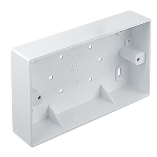 Picture of 2 Gang 32mm Deep White PVC Surface Box c/w 20mm KO 933330