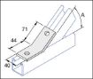 Picture of P1546 45° Obtuse 2 Hole Angle Bracket 1 Hole/1 Hole Unistrut 304660