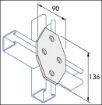 Picture of P1580 Delta 4 Hole Cross Plate Bracket Unistrut 304661