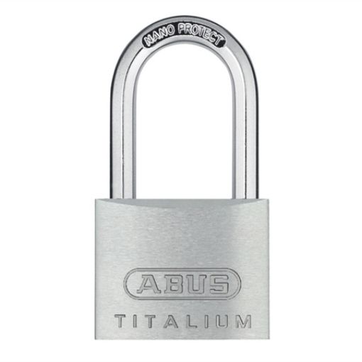 Picture of Abus No 64TI/40HB40 Titalium Padlock ** 40mm x 40mm Long Shackle ** Carded 484036