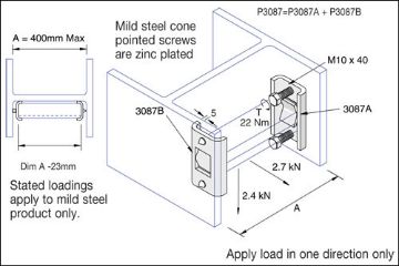 Show details for P3087SS SS Internal Beam Clamps  (2 Parts & Cone Point Screws) Unistrut 938981 Picture of P3087SS SS Internal Beam Clamps  (2 Parts & Cone Point Screws) Unistrut 938981