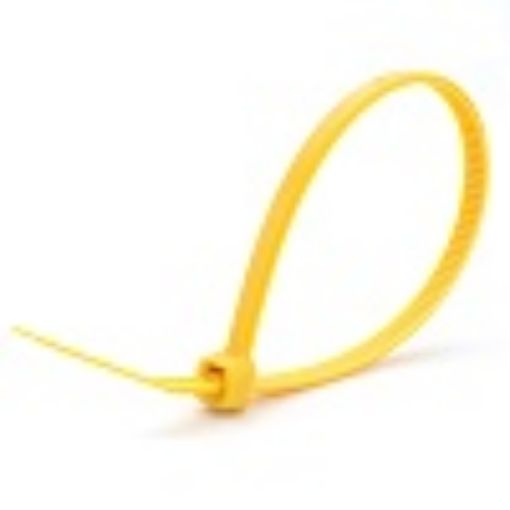 Picture of 100mm x 2.5mm Yellow Nylon Cable Tie 323144