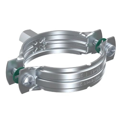 Picture of 53mm - 61mm Walraven Unlined Pipe Clamp Dual Bossed M8/M10 Zinc Plated 943470 