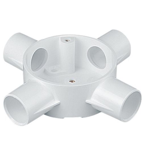 Picture of M20 White PVC Intersection Four Way Circular Box 337221