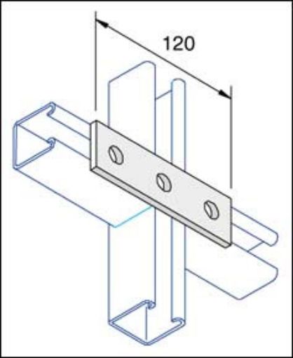 Picture of P1066SS Stainless Steel 3 Hole Flat Plate Bracket Unistrut 304806