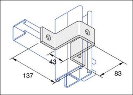 Picture of P1737SS Stainless Steel 83mm Deep Top Hat Bracket Unistrut 304835