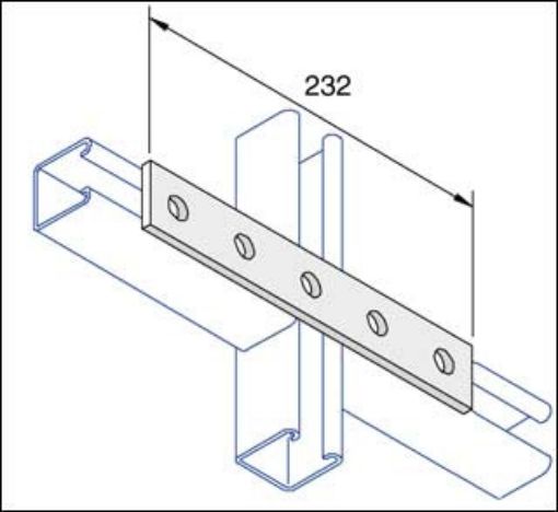 Picture of P1941SS Stainless Steel 5 Hole Flat Plate Bracket Unistrut 304808