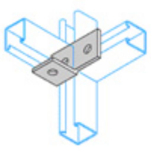 Picture of P1038 Stainless Steel 90° 4 Hole Right Hand Tee Angle Bracket  Unistrut 304821