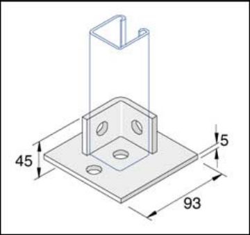 Show details for P2072-S1SS Stainless Steel 2 Hole Single Channel Base Plate Unistrut 304856 Picture of P2072-S1SS Stainless Steel 2 Hole Single Channel Base Plate Unistrut 304856