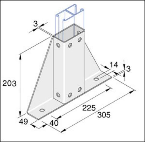 Picture of P2348-S2SS Stainless Steel 82mm x 41mm Double Delta Plate Unistrut 304859