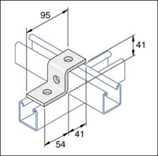 Picture of P1045SS Stainless Steel 41mm Deep Z Type Bracket Unistrut 304831