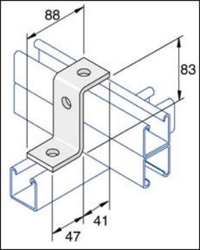Show details for P1453SS Stainless Steel 83mm Deep Z Type Bracket Unistrut 304832 Picture of P1453SS Stainless Steel 83mm Deep Z Type Bracket Unistrut 304832