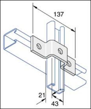 Show details for P4047SS Stainless Steel 21mm Deep Top Hat Bracket Unistrut 304833 Picture of P4047SS Stainless Steel 21mm Deep Top Hat Bracket Unistrut 304833