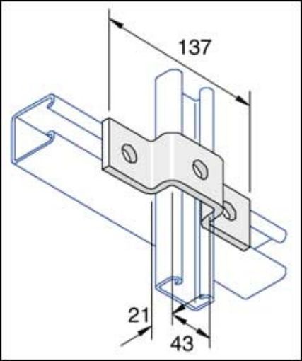 Picture of P4047SS Stainless Steel 21mm Deep Top Hat Bracket Unistrut 304833