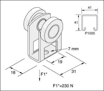 Show details for P2749  Metal Roller Assembly (2 Wheel) Zinc Plated Unistrut 932136 Picture of P2749  Metal Roller Assembly (2 Wheel) Zinc Plated Unistrut 932136