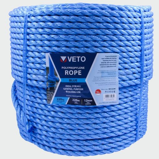 Picture of 12mm x 220m Coil Blue Polypropylene Rope 938484